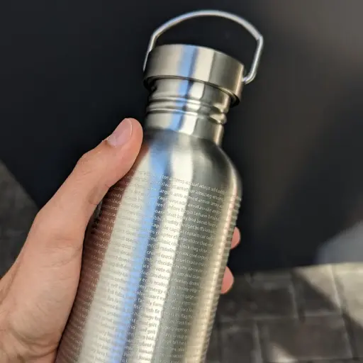 Edelstahl Trinkflasche 1 L mit Bitcoin Wordlist Gravur – Premium, einwandig & auslaufsicher